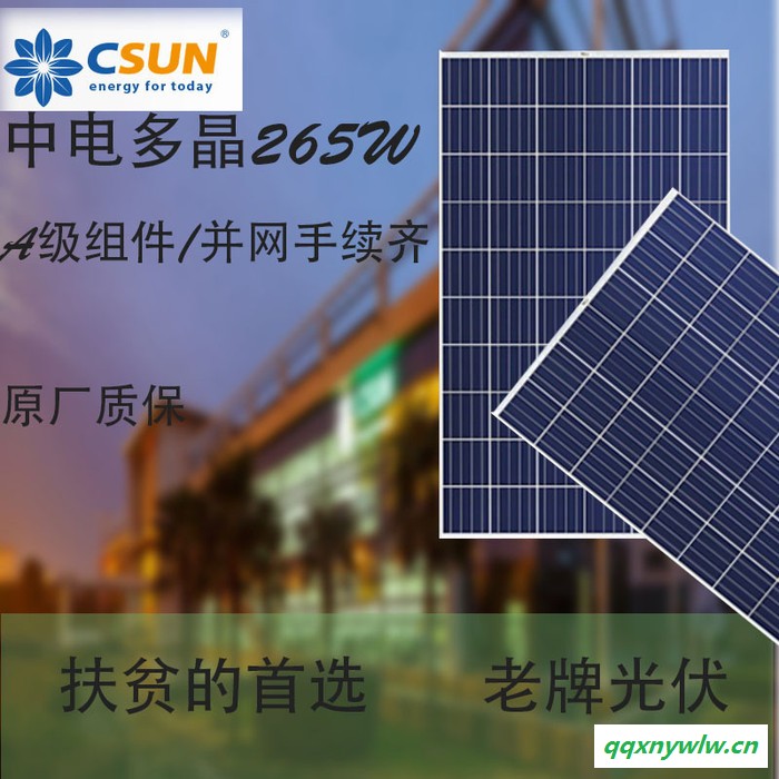 中電工廠多晶太陽能板265W光伏太陽能電池板并網無憂CQC